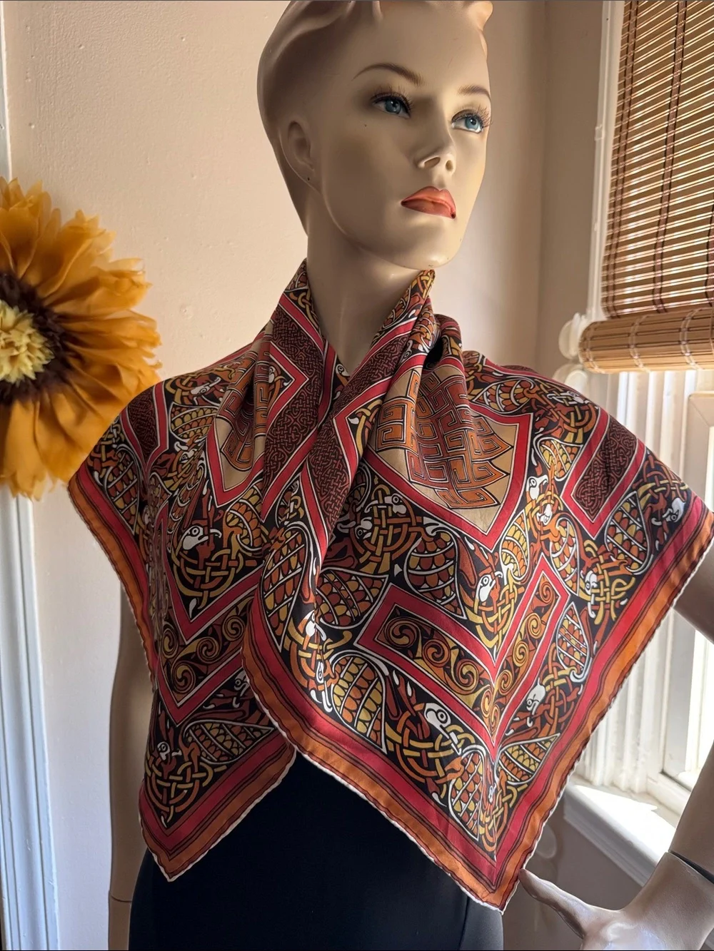 Past Times Vintage Abstract Silk Scarf